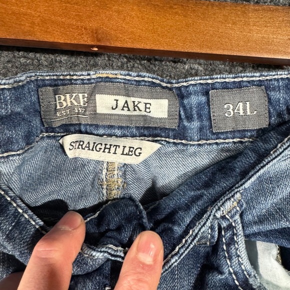 BKE Jake Mens Straight Leg Jeans Blue Wash Size 34Lx30 - Picture 3 of 5